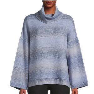 Lafayette 148 New York blue ombré cotton cowl neck sweater